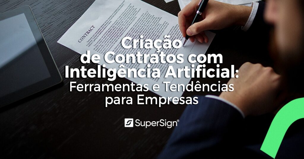 Representação do uso de inteligência artificial para automação e otimização da criação de contratos empresariais.