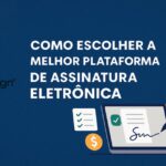 Imagem do blog SuperSign destacando a melhor plataforma de assinatura eletrônica em 2025, com ícones de documento digital, estrela e cadeado, simbolizando qualidade e segurança.