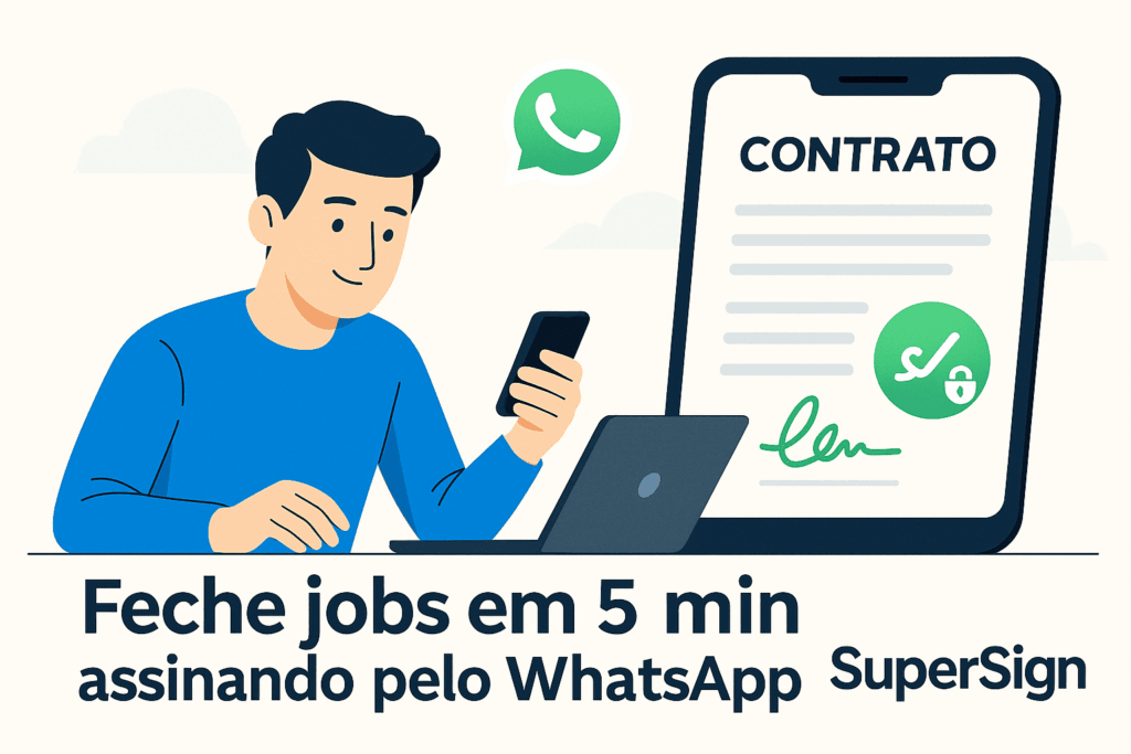 Freelancer fecha contrato digital pelo WhatsApp em 5 minutos com SuperSign