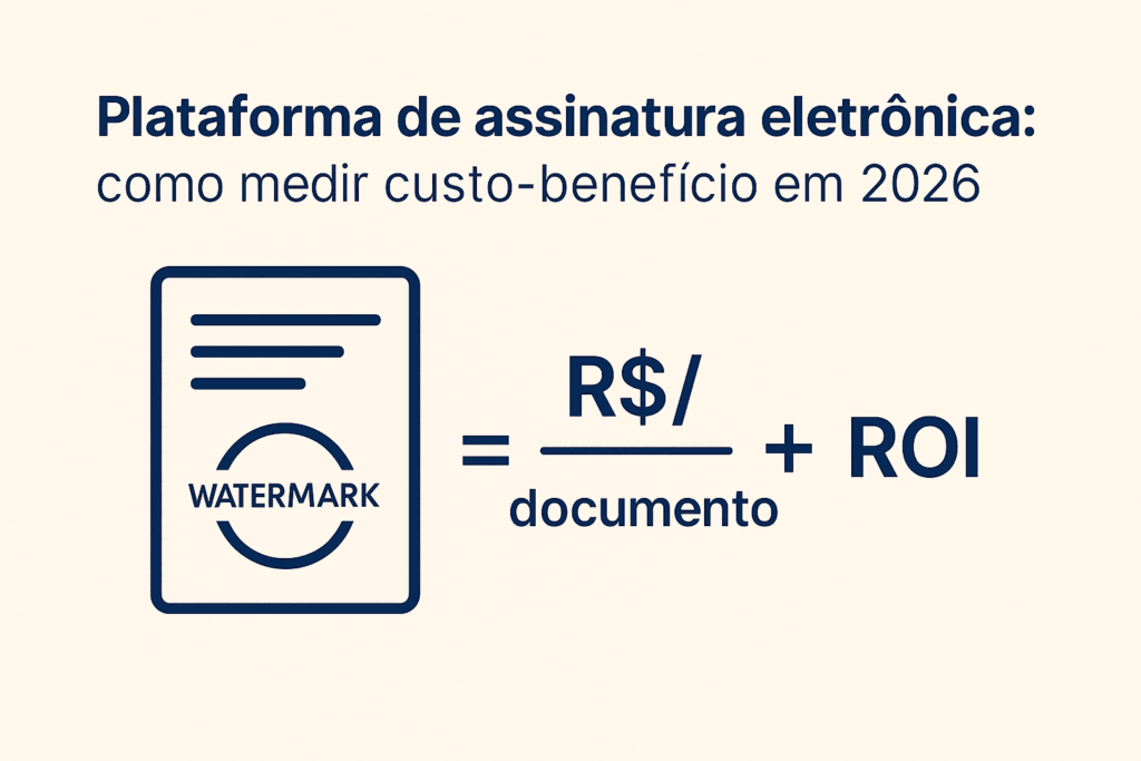 plataforma de assinatura eletrônica custo-benefício em 2026: como calcular R$/documento e ROI