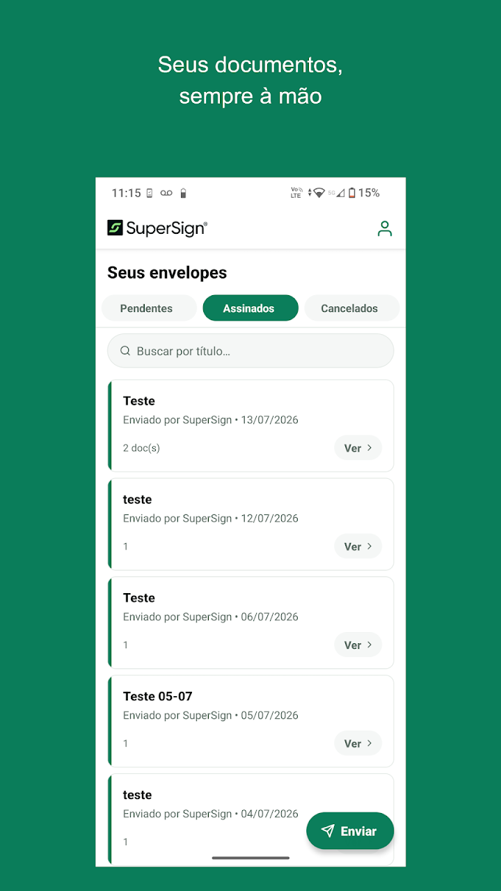 Assinar documento pelo celular com o app da SuperSign