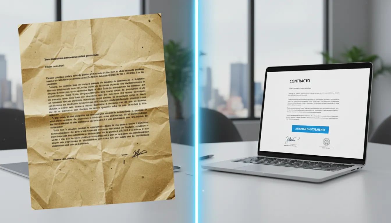 Comparativo entre o q é documento digitalizado e nato-digital, destacando a validade jurídica de assinaturas eletrônicas.