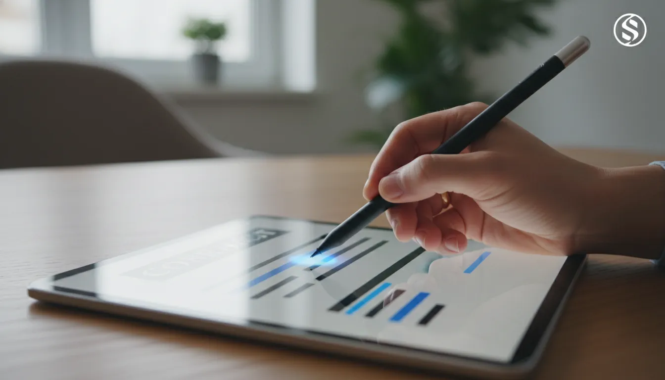 Mão assina digitalmente contrato simplificado, mostrando clt o que e de forma desburocratizada com SuperSign.