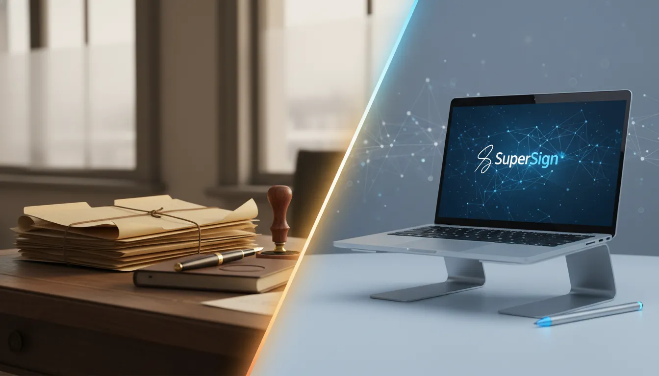 Contraste entre rotinas antigas e modernização do departamento pessoal com assinatura digital SuperSign.